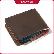 Dompet Kulit Lelaki 100% Handmade Men Wallet Original Small Bifold Real Cow Leather Purse for Men