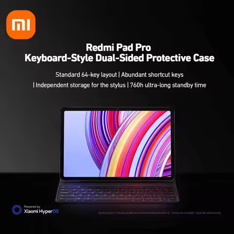 Original Keyboard Case for Redmi Pad Pro, 64 Keys with Stylus Holder 760H Standby 1.3mm Travel Short