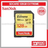 SD Card 128GB Sandisk Extreme V30 U3 C10 UHS-I 150MBps SDcard