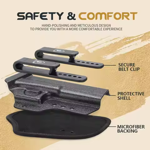 For Glock 43X /Glock 43X MOS /Glock 43,Hybrid Kydex & Nylon Holster,Optics Cut&Open Muzzle,Concealed
