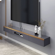 Hanging TV Console Wall mounted TV Console Grey Holes Back Hollow Floating TV Console White