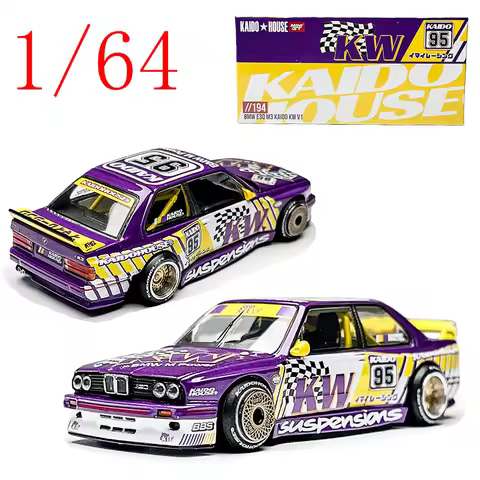 Kaido House Diecast 1/64 Scale BMW M3 E30 Racing Car Model Alloy BMW M3 E30 Sports Car Model Static 