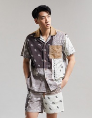 [MOO 9/22] Patchwork paisley shirt เสื้อเชิ้ตผู้ชาย แขนสั้น ตัดต่อลายเพสลีย์