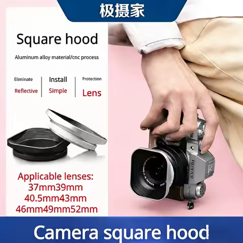 Metal Square Lens Hood for Fuji film XC 35mm F2&XF 23mm / 35mm F2 R WR Lens on XPro3 XT4 XT3 XT30 XT