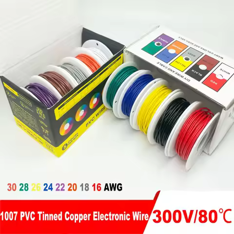1007 PVC Electronic Wire 16 18 20 22 24 26 28 30AWG Tinned Copper Wire (5 Colour Mix) for Electronic