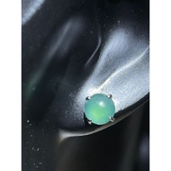 #J626 100% Natural Icy Jade Jadeite Silver Earrings H7.1m