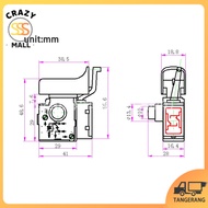 10mm/13mm Switch Mesin Bor Bosch Gsb550 / Skakel Bor Bosch Gsb550 / Saklar Bor Drill Gsb550