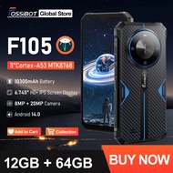 FOSSiBOT F105 Rugged Smartphone 6.745" HD+ IPS Phone Android 14 OS 10300mAh 12+64GB Mobile Phone 20 