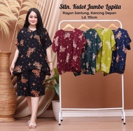 Setelan wanita Rayon Jumbo Pendek one set atas bawah Kancing Depan Busui Baju santai