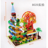 Lego slide tower 469 parts for children, water mill slide puzzle, lego slide tower