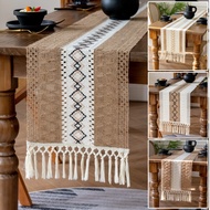 2/4/6/8 Seater Retro Table Runner Handmade Weave Table Runner American Style Cotton And Linen Tablec