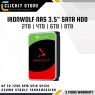 SEAGATE IronWolf NAS Hard Drive ( 2TB / 4TB / 6TB / 8TB ) Helium / Cache (MB) 256 / Speed 7200