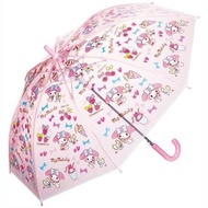 (免運費) Japan Sanrio - My Melody 日版 半透明 兒童 雨傘 小童 長遮 彎手柄 長傘 戶外 便攜 防風 雨具 55cm 美樂蒂 2022年款