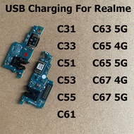 For Realme C67 C65 C63 C61 C55 C53 C51 C33 C31 4G 5G USB Charging Board Dock Port Connector Flex Cab