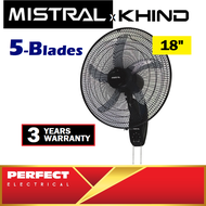 Khind Mistral 18 inch Wall Fan 5 Blades MWF1862K5 Kipas Dinding