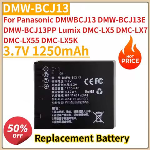 New DMW-BCJ13 Camera Battery 3.7V 1250mAh for Panasonic DMWBCJ13 DMW-BCJ13E DMW-BCJ13PP Lumix DMC-LX
