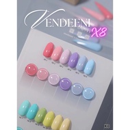 ยาทาเล็บเจลสีพื้น โทนพาสเทล เซต 12 สี VDN แถมชาร์ตสี VENDEENI - X8 - wenails
