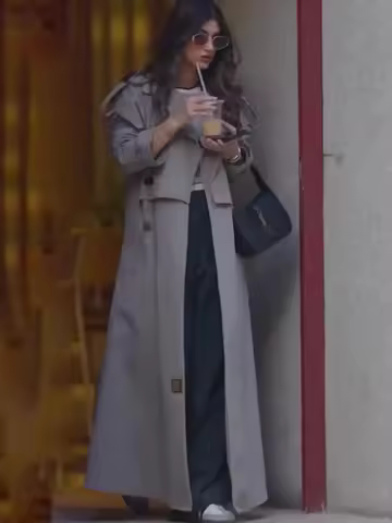Muslim Abaya Women Trench Coat Eid Morocco Caftab Overcoat England Retro Motorcycle Jacket Dubai Lon