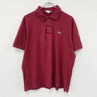 LACOSTE短袖 polo 衫，帶刺繡標誌，紅色， XL 碼，古著。