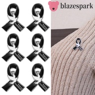 BLAZESPARK Funeral Ribbon Badge Brooch, Skin Cancer Awareness Black Ribbon Pin, Enamel Black Ribbon 