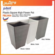 Square Plastic Flower Pot High Pasu Bunga Plastik Tinggi Diameter 29cm Felton FBL2454 Flower Pot