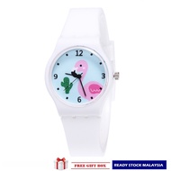 ICE Ready Stock Cute Fresh Soft Sister Girls Candy Colour Students Flamingo Analog Watch +Watch Box 