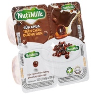 Lốc 4 hộp sữa chua trân châu Nutimilk vị đường đen 100g (từ 3 tuổi)