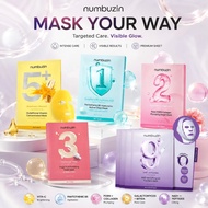 Numbuzin Sheet Mask 5pcs No.1 B5 Hyaluronic / No.2 Rose PDRN Collagen / No.3 Tingle Pore / No.4 Icy 