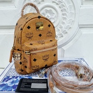 พร้อมส่ง Mcm Stark Side Studs Bebe Boo X mini Backpack ครอสบอดี้/เป้สะพายได้ ด้านในซับหนัง Sz.20 x 1