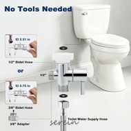 SEREIN Bidet T Adapter, Chrome  Shut- Valve 3-Way T Valve, Premium Solid Brass Durable Brass T Adapt