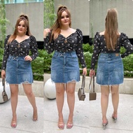 กระโปรงยีนส์สาวอวบอ้วนยาว 26“ นิ้ว ผ้าไม่ยืด