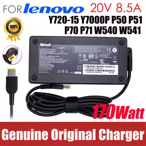 Original 20V 8.5A 170W AC Power Adapter for Lenovo Legion Y720-15 Y7000P P50 P51 P70 P71 W540 W541 L