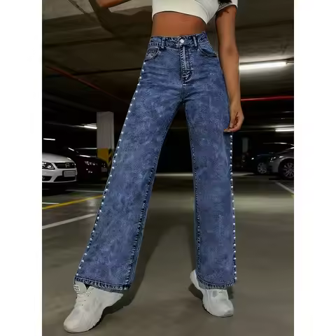 Autumn Winter Women Stretch Jeans Lady Loose Versatile Jeans High Waist Vintage Pants Straight Korea