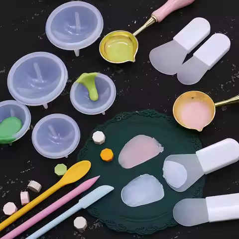 Seal Wax Stamp Scraper Stirring Mixing Scraper Spoon Silicone Cleaning Tool For Seal Wax Stamp Makin