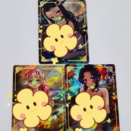 3ชิ้นเซ็ตปีศาจชั้นอะนิเมะ Kochou Shinobu Nezuko Kanroji Mitsuri เซ็กซี่ความงามบัตรขนาด63*88คอลเลกชันของขวัญวันเกิด Flashcard