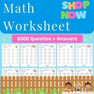 Printable Mathematics Worksheet  ✅ 6000 Question |  Preschool- Addition , Subtraction , Multiplicati