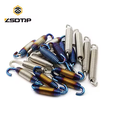 ZSDTRP 2pcs Motorcycle Exhaust Middle Pipes Springs Stainless Steel Exhaust Connect Spring Hooks
