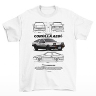 Tomoinc Automotive Series T-Shirt - COROLLA AE86 INITIAL D White