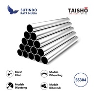 SS 304 Shiny Stainless Steel Pipe 3/s 4 Inch x 1 MM x 6M - Sutindo Store