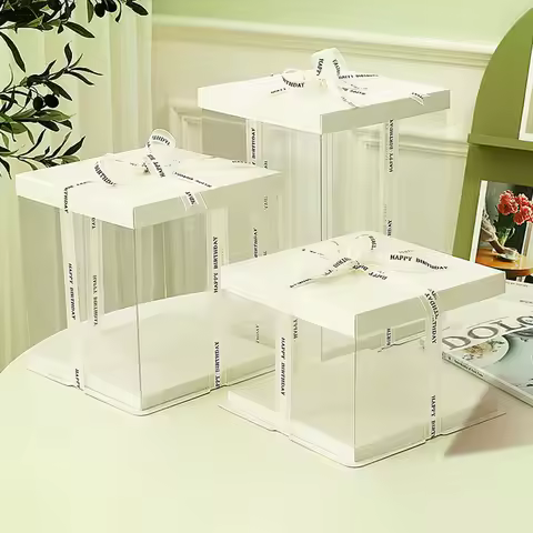 Birthday Cake Packaging Box Transparent Packing Box Birthday Cake Packing Gift Box Plastic LargeBox