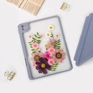 紫粉非洲菊手工押花iPad殼 iPad Air 11寸13寸iPad Pro11寸13寸