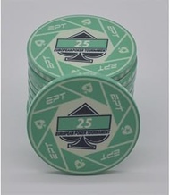 25 x EPT European Poker Tour Worth 25 Ceramic Poker Chips 10g