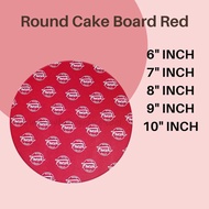 Papan Kek Red Round Cake Board Papan Kek Murah Cake Board Tempat Letak Kek  Pelapik Kek Round Cake B