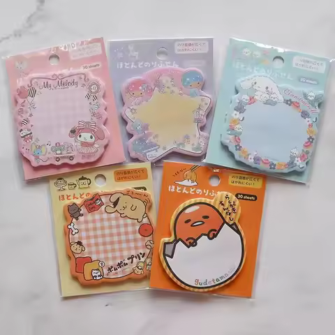 40pcs/lot Sanrio Melody Cinnamoroll Memo Pad Cute PomPomPurin Stationery Label Notepad Planner Stick