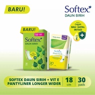 KeQe- Softex pantyliner isi 30 p Long wider Daunsirih MINT Greentea pembalut