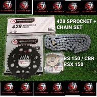 RS150 RS150R RSX150 CBR 428 YOSHIPOWER RACING CHAIN  SPROCKET RANTAI SET