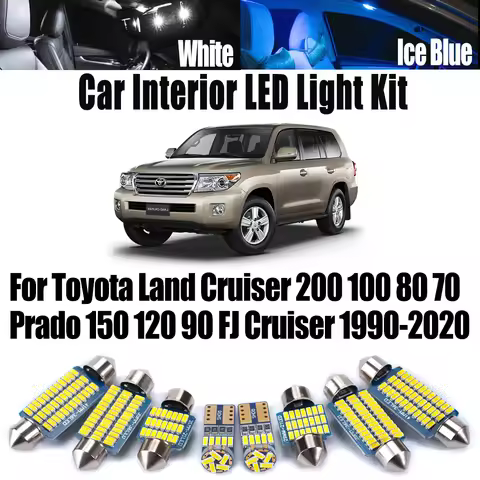 Canbus Map Dome Reading Bulbs For Toyota Land Cruiser 200 100 80 70 Prado 150 120 90 FJ Cruiser 1990