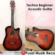 Techno 38in Beginner Cutaway Acoustic Guitar *FREE BAG PICK STRAP* Kapok Gitar Murah 【ACTUAL PRODUCT PHOTO】