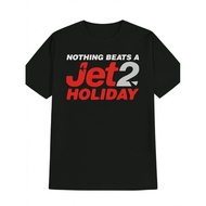Men's T-Shirt With A Funny Flying Pattern Inspired By Jet2 The Message "Nothing Beats Jet2 Holiday" 