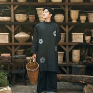 YELLOW FLICKER unisex floral denim modern ao dai ao dai vietnam ao dai muslimah